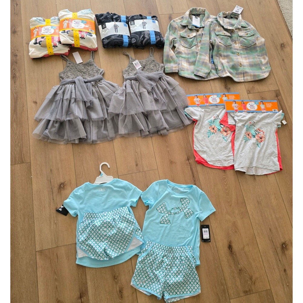Twin bundle all new with tags size 6 or 6x shacket pajama dress shorts under arm